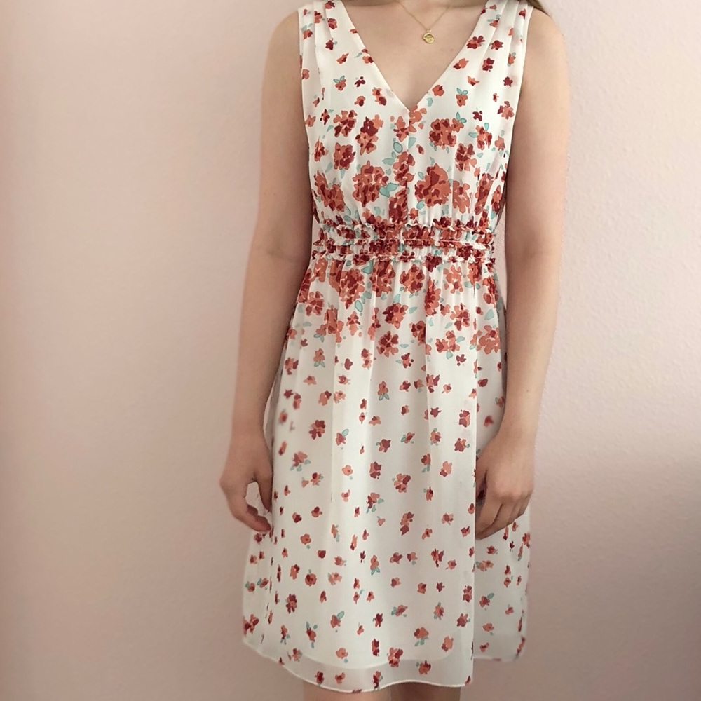 Max Studio white floral dress.